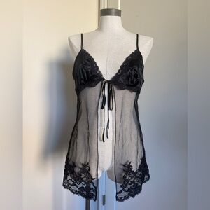 Y2K Vintage Victoria’s Secret 2001 100% Silk Babydoll lingerie top Size L